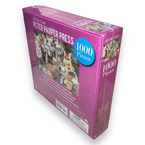 All‎ The CATS Peter Pauper Press JIGSAW PUZZLE 1000 Piece 28”x20”Funny Cute NEW - Picture 5 of 10